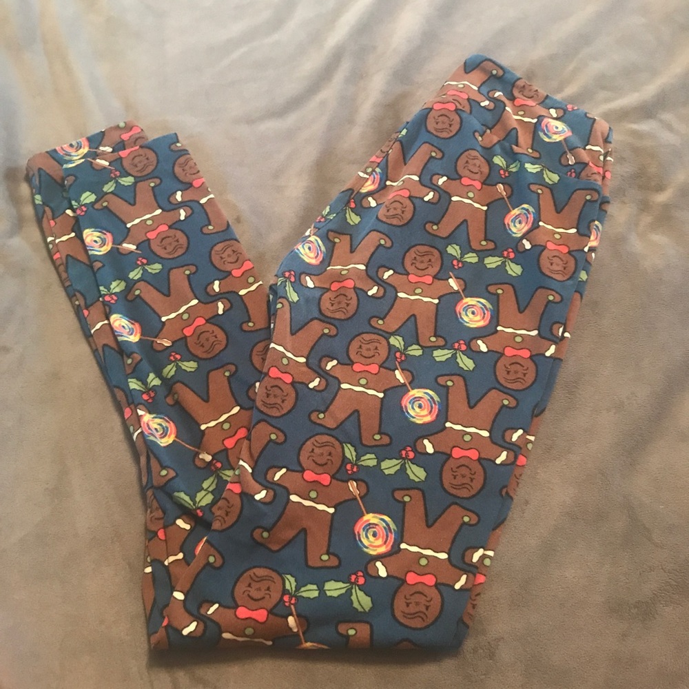 Christmas leggings. - gingerbread men